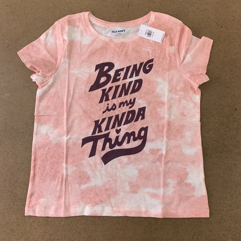 Old Navy Girls Size Large Pink Being King Is Kinda My Thing Short Sleeve Tee NWT